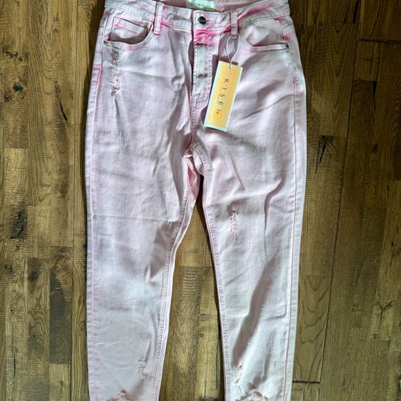 NWT Risen Pink Acid Wash High Waist Skinny Jeans Women's Size 9 29 - Picture 2 of 11